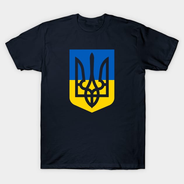 UKRAINE COAT OF ARMS FLAG T-Shirt by LILNAYSHUNZ